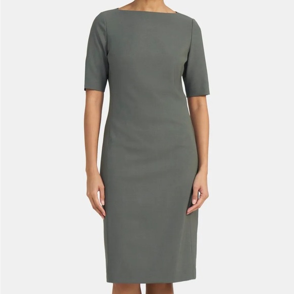 THEORY Boat Neck Sheath Dress in Stretch Sevona Wool (NWT) - Picture 1 of 5